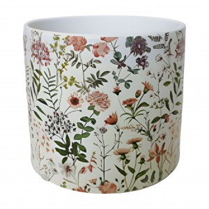 Keramický květináč s motivem lučního kvítí E 13 cm