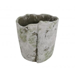 Cementový zelenobílý květináč 18 cm