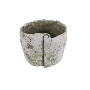 Cementový zelenobílý květináč 16,5 cm
