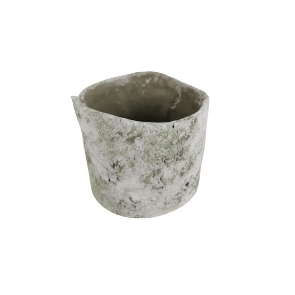 Cementový zelenobílý květináč 12 cm
