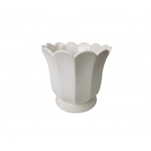 Keramický bílý květináč Luno – 13,3 × 13,3 × 12 cm