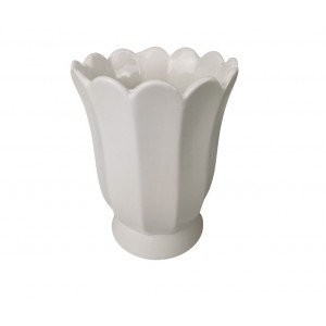 Bílá keramická váza Luno – 16,5 × 16,5 × 24 cm