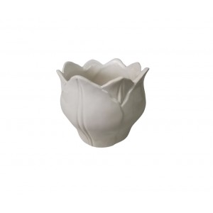 Keramický bílý květináč Tulipa – 11,5 × 11,5 × 10,2 cm