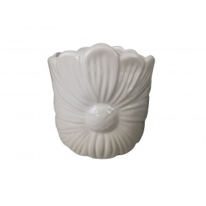 Keramický bílý květináč Daisy – 14,5 × 14,5 × 15 cm