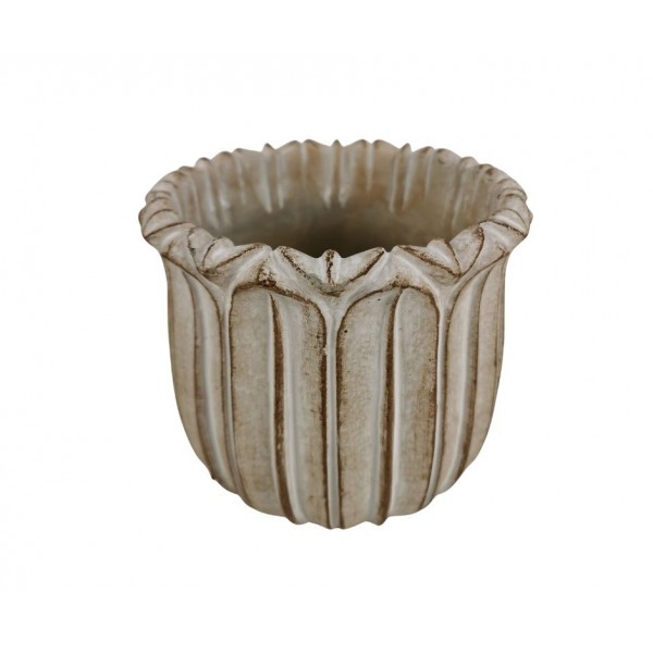 Cementový květináč s patinou Rustika, Ø 18 cm