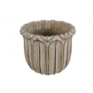 Cementový květináč s patinou Rustika, Ø 18 cm