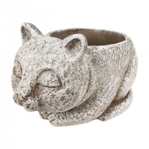 Cementový květináč Kočka, 17 x 12,5 x 11,5 cm