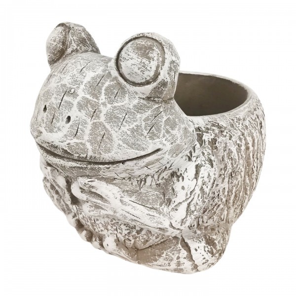 Cementový květináč Žába, 15 × 13 × 13 cm