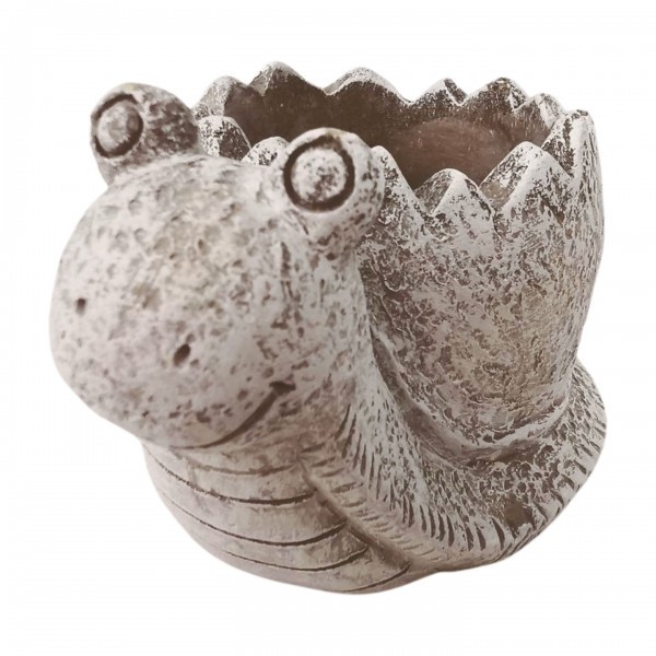 Cementový květináč Šnek 20 × 13 × 12,5 cm
