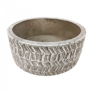 Cementový květináč s reliéfem – 15 x 15 x 6 cm