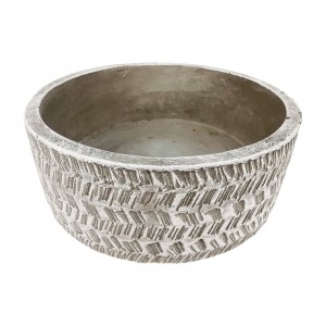 Cementový květináč s reliéfem – 20 x 20 x 7 cm