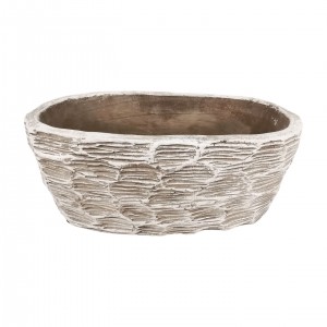 Cementový květináč s texturou košíku – 25,5 x 13,5 x 10,5 cm