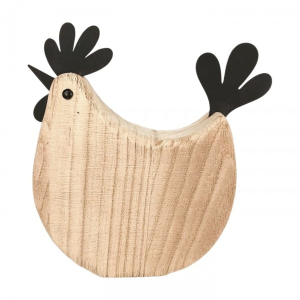 Dřevěná slepička 23 × 20 × 5 cm, sada 2ks