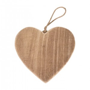 Závěsné dřevěné srdce 12,5 × 10,5 × 4 cm, sada 4ks