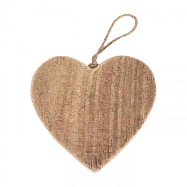 Závěsné dřevěné srdce 16,5 × 15,5 × 5 cm, sada 2ks