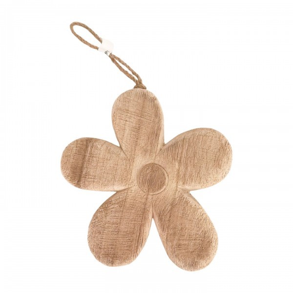 Závěsná dřevěná květina 18 × 17,5 × 5 cm, sada 2ks
