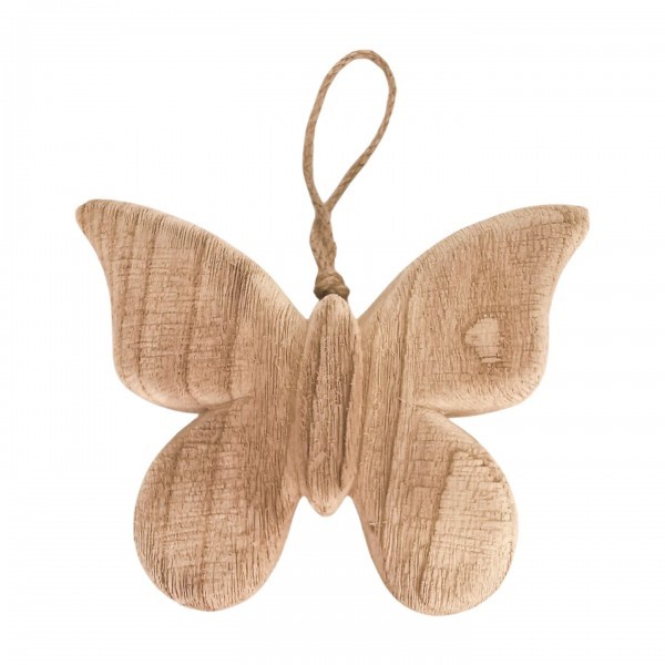 Závěsný dřevěný motýlek 14 × 10,5 × 4 cm, sada 4ks