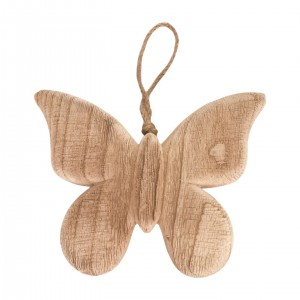 Závěsný dřevěný motýlek 14 × 10,5 × 4 cm, sada 4ks
