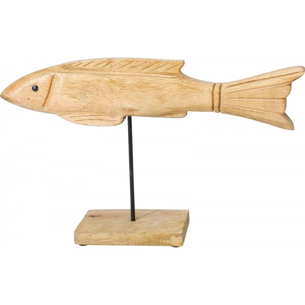 Dekorativní ryba na podstavci – mangové dřevo, 36 cm
