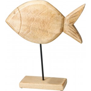 Dekorativní ryba na podstavci – mangové dřevo, 35 cm