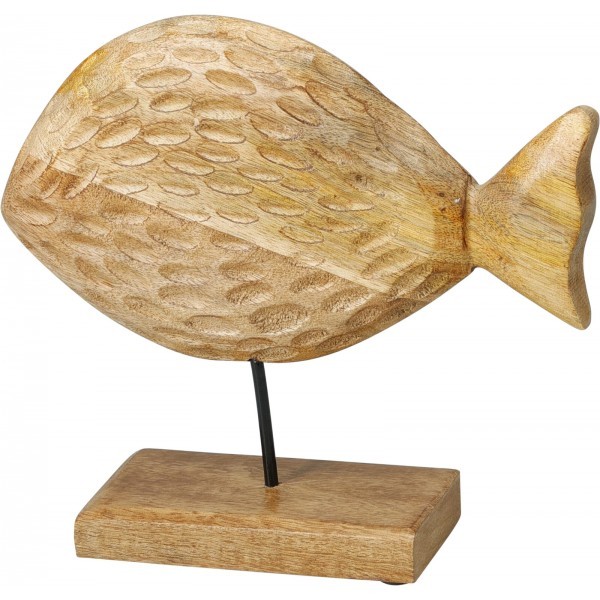 Dekorativní ryba na podstavci – mangové dřevo, 22 cm