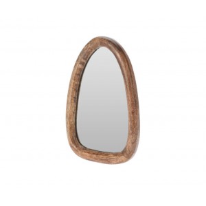 Oválné zrcadlo s rámem z mangového dřeva B – 25 cm