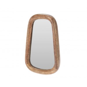Oválné zrcadlo s rámem z mangového dřeva C – 25 cm
