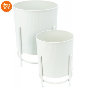 Sada 2ks stojanů na květiny – bílé matné 