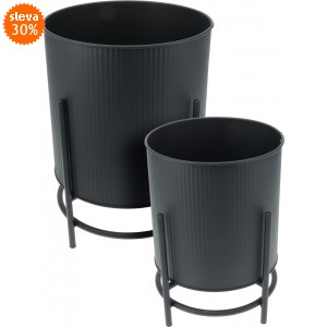 Sada 2ks stojanů na květiny – černé matné (23,5 a 28 cm)