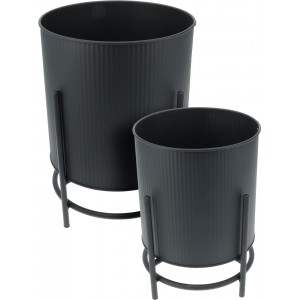 Sada 2ks stojanů na květiny – černé matné (23,5 a 28 cm)