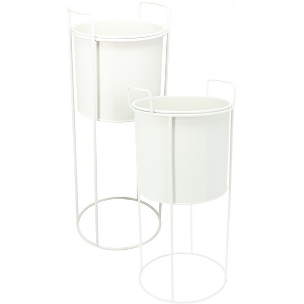 Sada 2ks stojanů na květiny - bílé matné (40 a 50,8 cm)