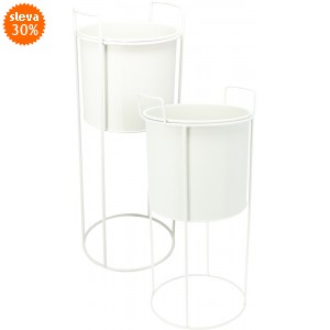 Sada 2ks stojanů na květiny - bílé matné (40 a 50,8 cm)