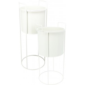 Sada 2ks stojanů na květiny - bílé matné (40 a 50,8 cm)