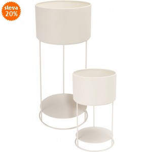 Sada 2ks stojanů na květiny - bílé matné (34,5 a 56,5 cm)