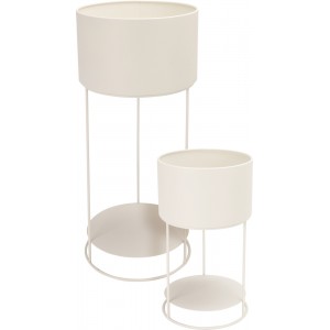 Sada 2ks stojanů na květiny - bílé matné (34,5 a 56,5 cm)