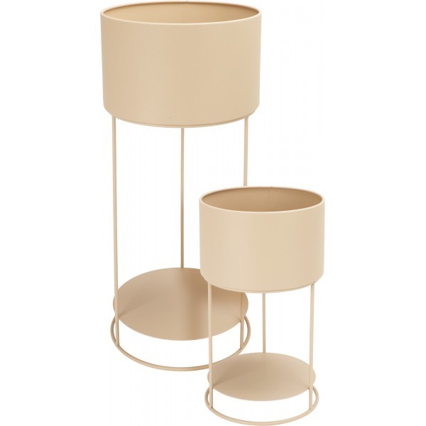 Sada 2ks stojanů na květiny - pískové matné (34,5 a 56,5 cm)