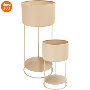 Sada 2ks stojanů na květiny - pískové matné (34,5 a 56,5 cm)