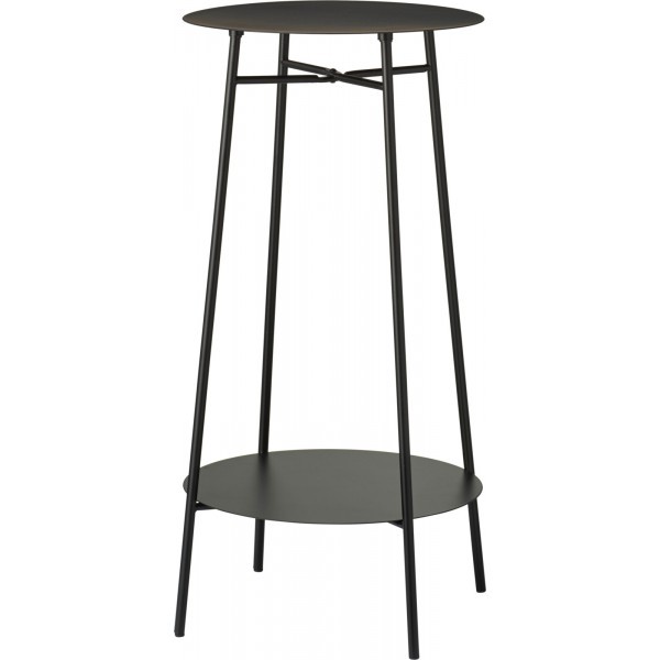 Černý odkládací stolek, 2 úrovně, 60 cm