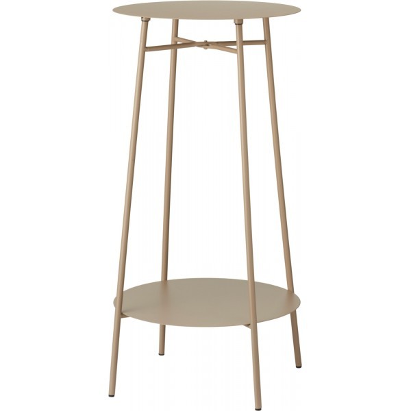 Taupe odkládací stolek, 2 úrovně, 60 cm