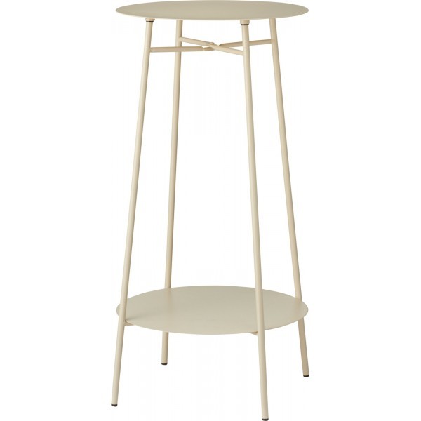 Bílý odkládací stolek, 2 úrovně, 60 cm