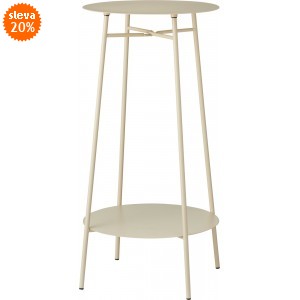 Bílý odkládací stolek, 2 úrovně, 60 cm