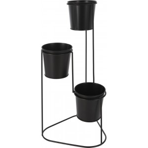 Kovový černý stojan na květiny se 3 květináči 46,5 cm