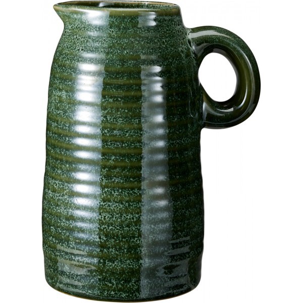 Keramická váza s jedním uchem – zelená 12 × 9 × 16 cm