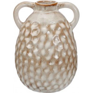 Porcelánová bílá váza s dvěma uchy 17 cm