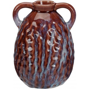 Porcelánová fialová váza s dvěma uchy 17 cm