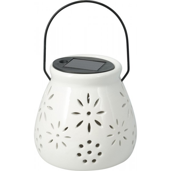 Solární LED lucerna bílá – 11 × 11 cm