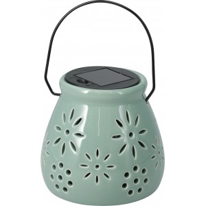Solární LED lucerna zelená – 11 × 11 cm