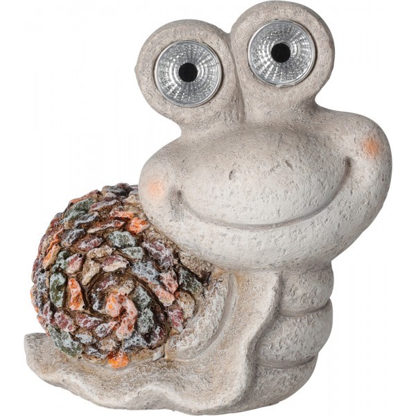 Solární LED polyresinový šnek 19,5 × 11 × 22,5 cm