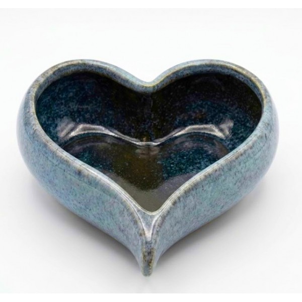 Keramický modrý květináč srdce 16,1 × 16,1 × 5,5 cm