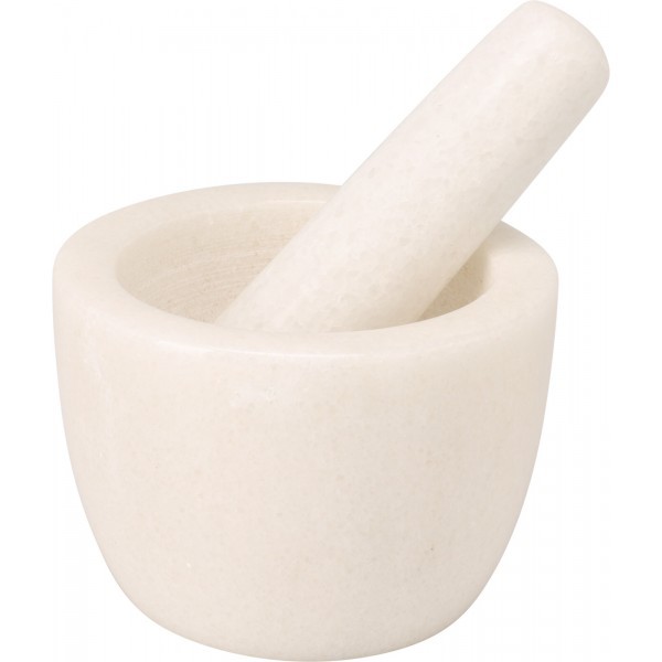 Hmoždíř s tloučkem – mramor, bílý 12 cm
